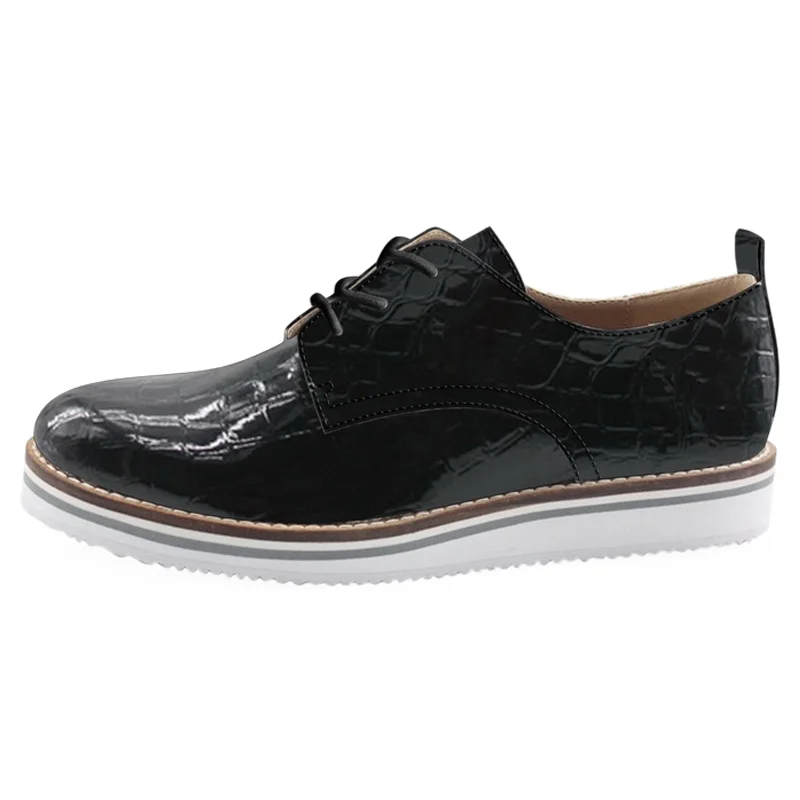 
Guaranteed quality unique leather platform women casual derby shoes 