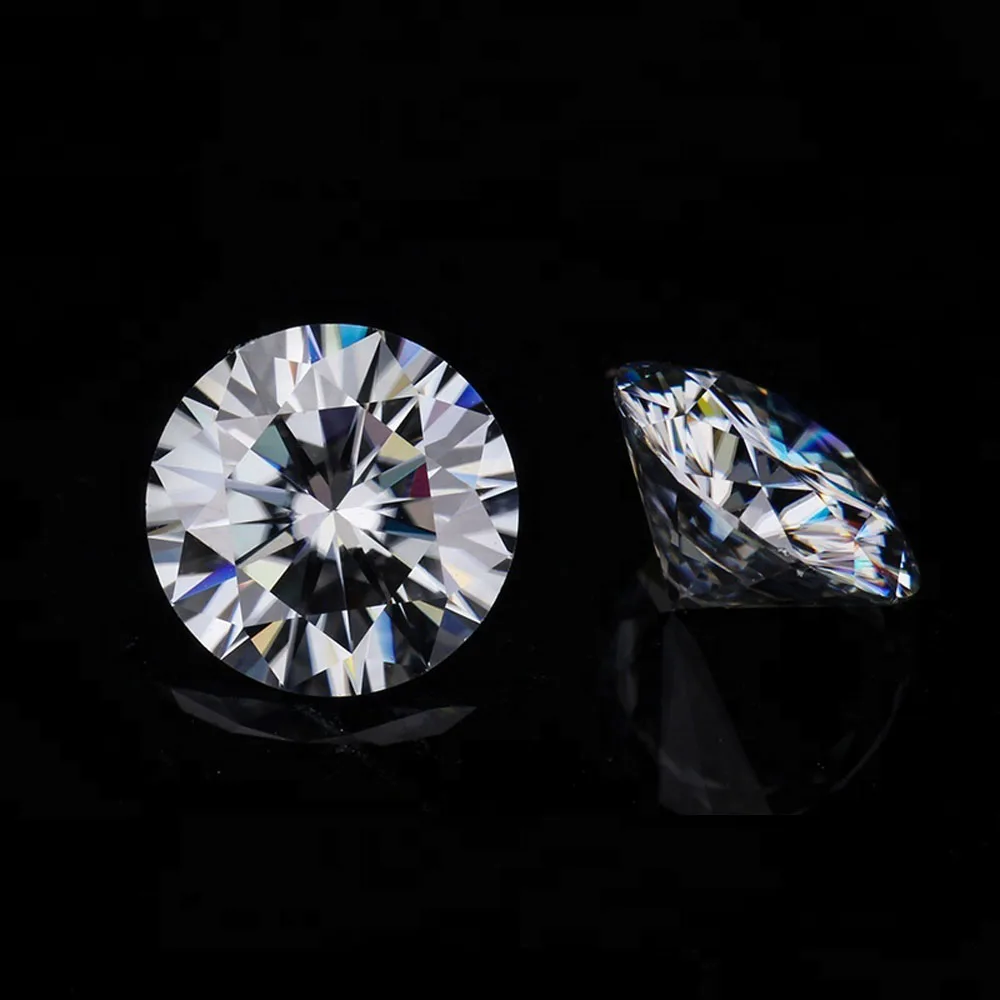 Factory Price  Excellent Cutting Round Shape Natural Moissanite Diamond with Grey VVS1 Clarity 1ct loose Moissanite Diamond