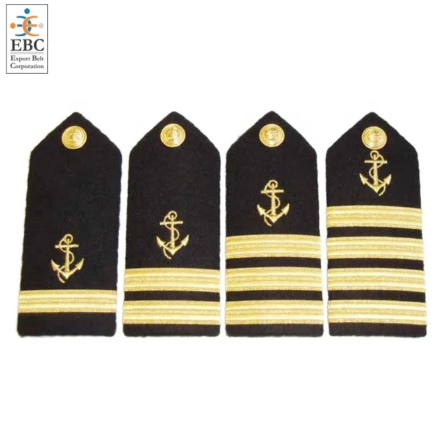 Hardboard Gold Propeller Symbol Shoulder Board Engineer Uniform Epaulet for Merchant Crew Support Staff Deck Officers Mate