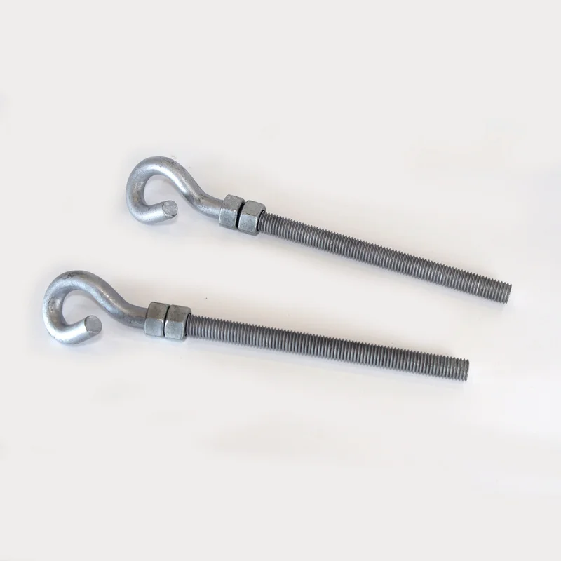 Galvanized Pigtail Bolt Pig Tail Steel Hook Bolts Screw