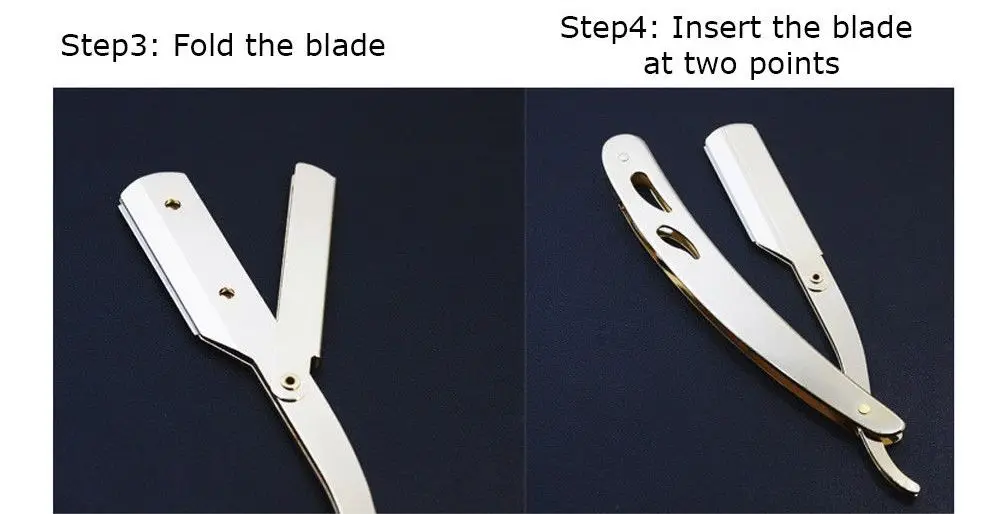 Professional Barber Edge Razor Folding Straight Shaving Razor Knife Steel Blades