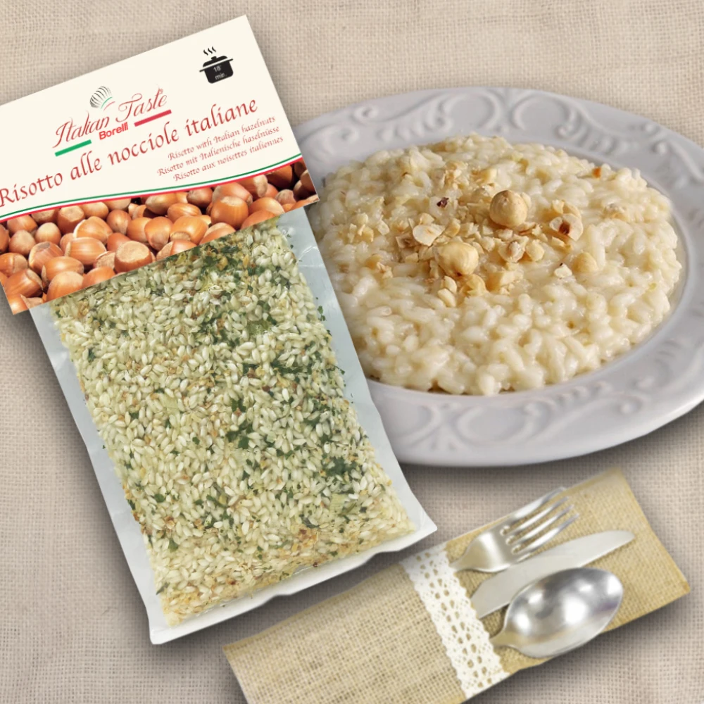 High quality 300 g Risotto with hazelnuts NO GMO wholesale retail ready to be cooked italian rice