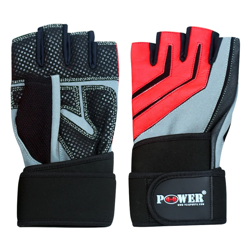 
Latest Range Genuine Leather Silicon Palm Protection Exercise Weightlifting Training Gym Gloves 