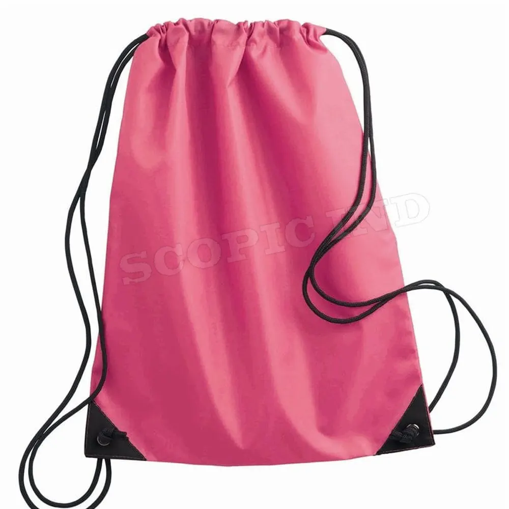 Wholesale Custom Polyester Nylon Gift Shoe Bag Pull String Bags Bulk Drawstring Backpack With Logo Print