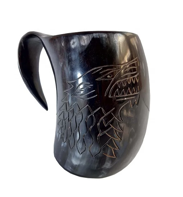 Horn Tankard Best Quality of Ox / Cow Viking Drinking Horn Mug /Drinking  (100% Natural Mug)  By Axiom Home Accents