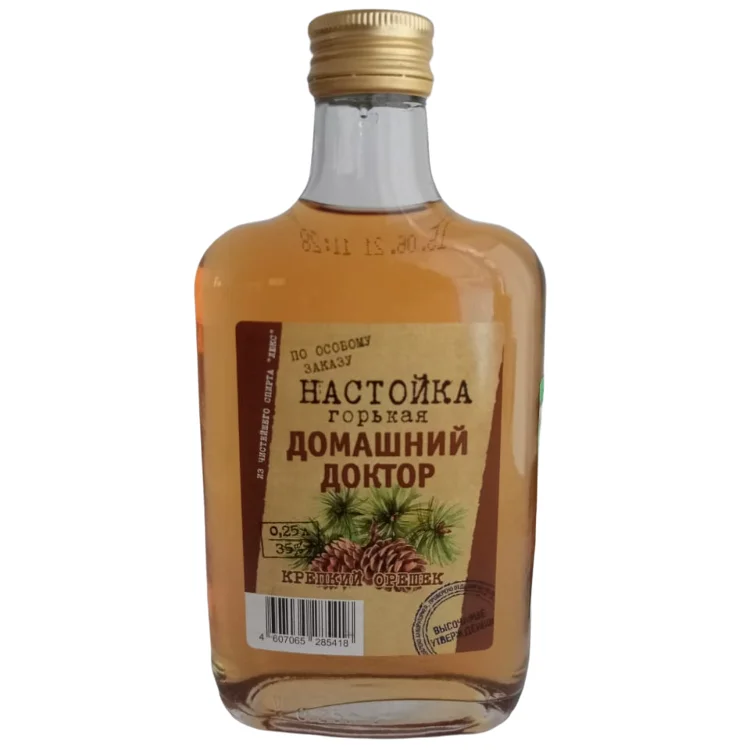 Русский натуральный (35% Альц.) Кедровая настойка «Family Doctor» 250 мл без искусственных цветов и запахов