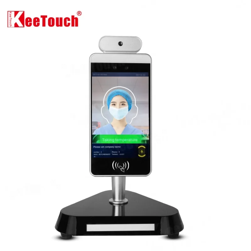 8 дюймов Смарт Распознавание лиц сигнализация температуры тела измерительный прибор контроля допуска двери для офиса