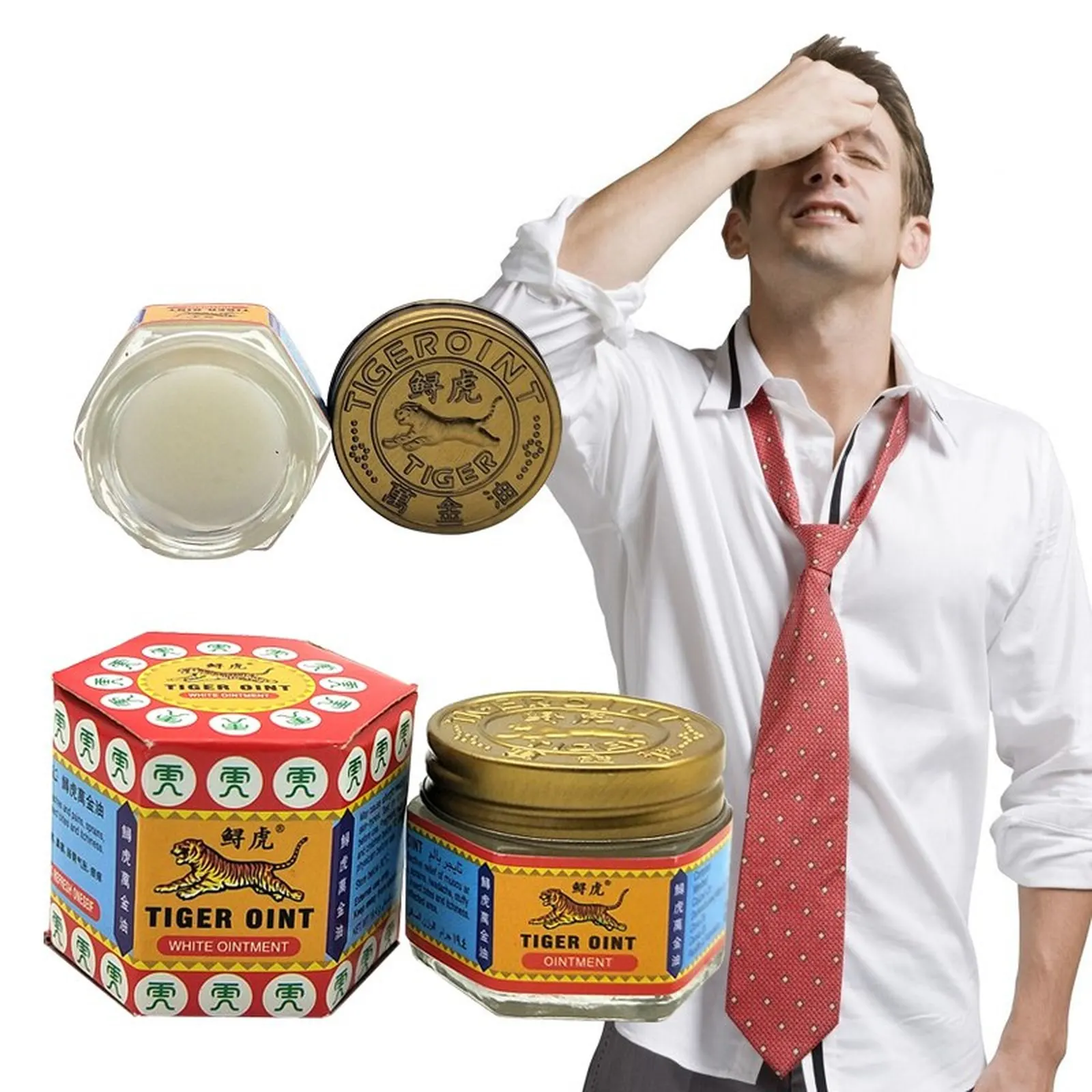  Бальзам белый и красный тигровый мазь для облегчения боли в мышцах 30 г.