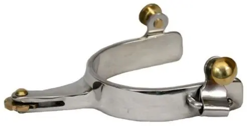 Stainless Steel Western Spurs Horizontal Brass Rowel NEW Horse Tack by Riaz Jamal Intel
