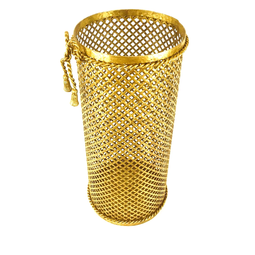 Vintage Brass Umbrella Stand Indoor Antique Finished With Handles Free Standing Rack for Sale