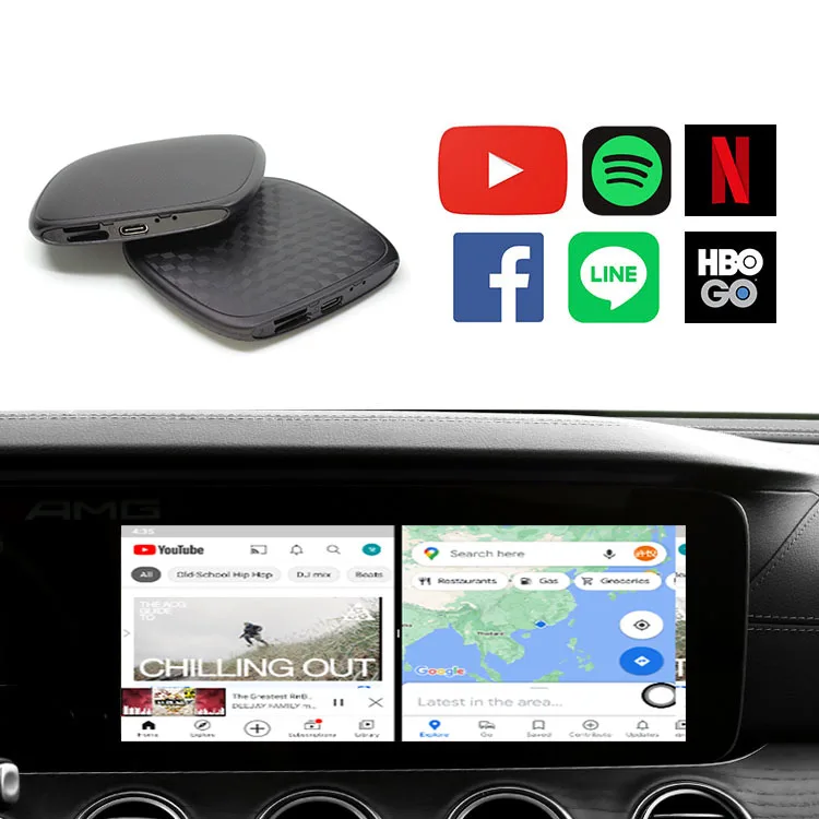4GB + 64GB car video WIFI upgrade media Android auto Carplay Receiver Android smart ai box for BenZ