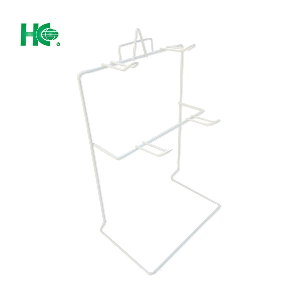 White metal wire counter display stand with 4 hooks/ tabletop hanging display rack
