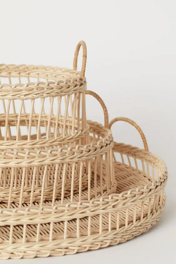 Корзина для фруктов из натурального ротанга ручной работы во вьетнаме по оптовой цене