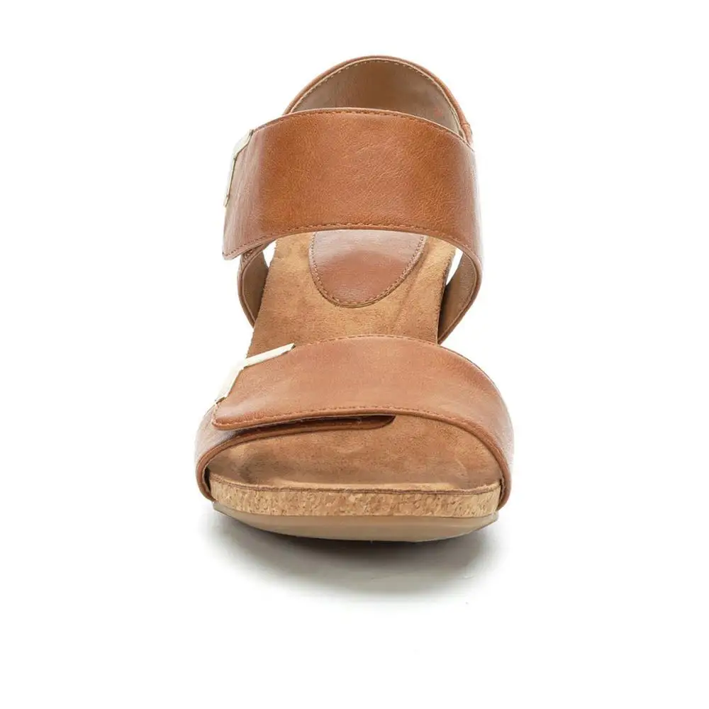 ladies fancy design high heel straps open toe wedges sandals shoes (LAJWG0017)