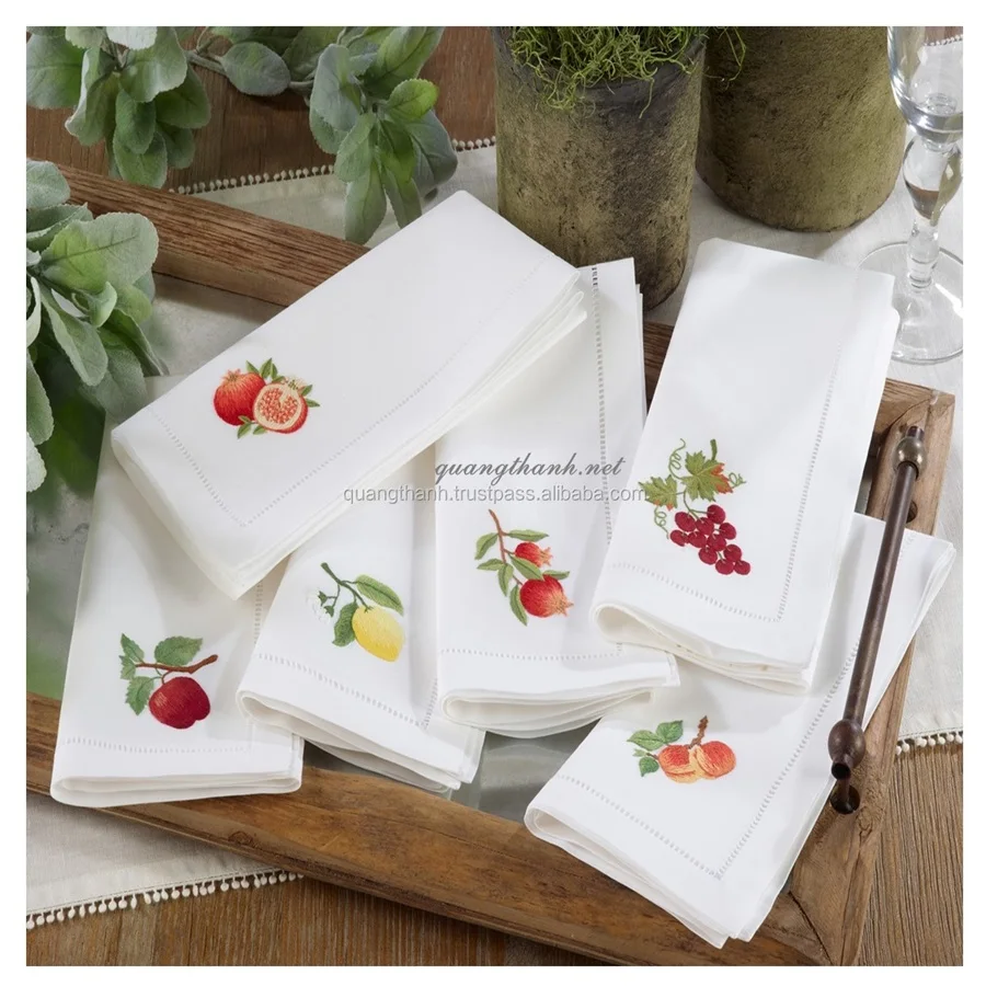 hand embroidery napkin, 100%cotton Quang Thanh hand embroidery (50041241642)