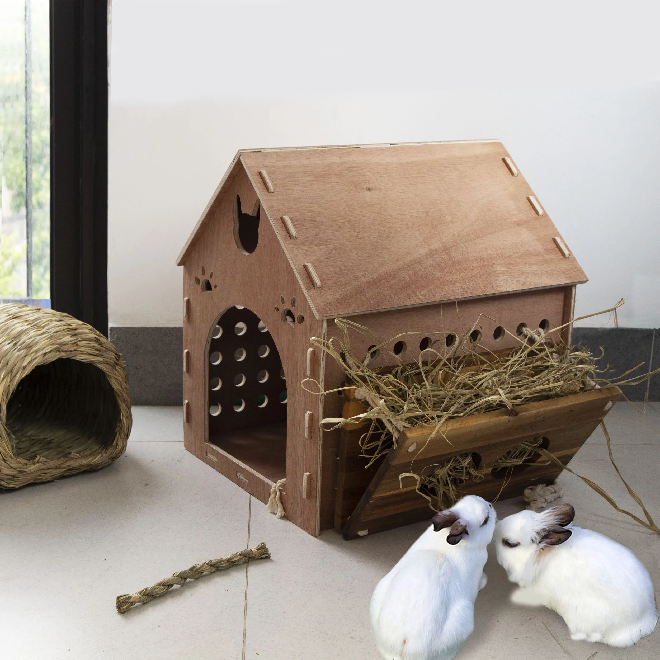 MadeTerra Square Bunny Rabbit Hay Feeder Guinea Pig Food Bowl Chinchilla Hay Bin from Vietnam - Wholesale Supplier of Hay Feeder