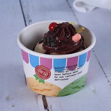 Disposable Kraft Paper Ice Cream Bowls 5Oz Modern Fresh Design Cup for Food Packaging Custom Logo 5kg Load Capacity