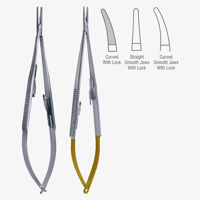 Хирургические инструменты держатели игл и прокладки Castroviejo микро держатель из нержавеющей стали карбида вольфрама.