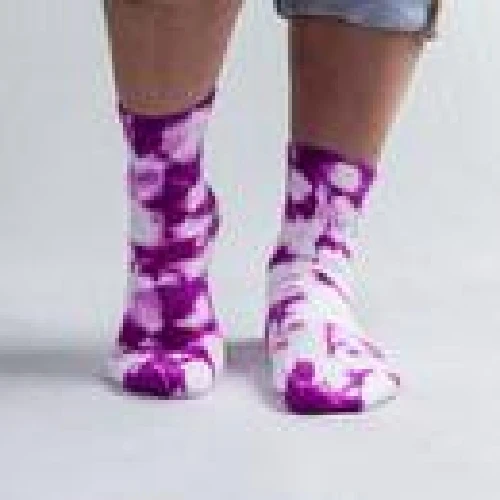 Hot Sale Tie & Dye Ankle Length Cushion Socks Pink Colour For Men Stylish Comfort Lavish Designer Multi Colour Socks