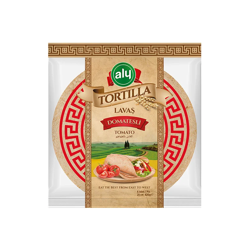 
Tortilla 25 cm 6 pieces Tomato original Aly Brand zip-lock bag 420gr (12 packages in one box) 