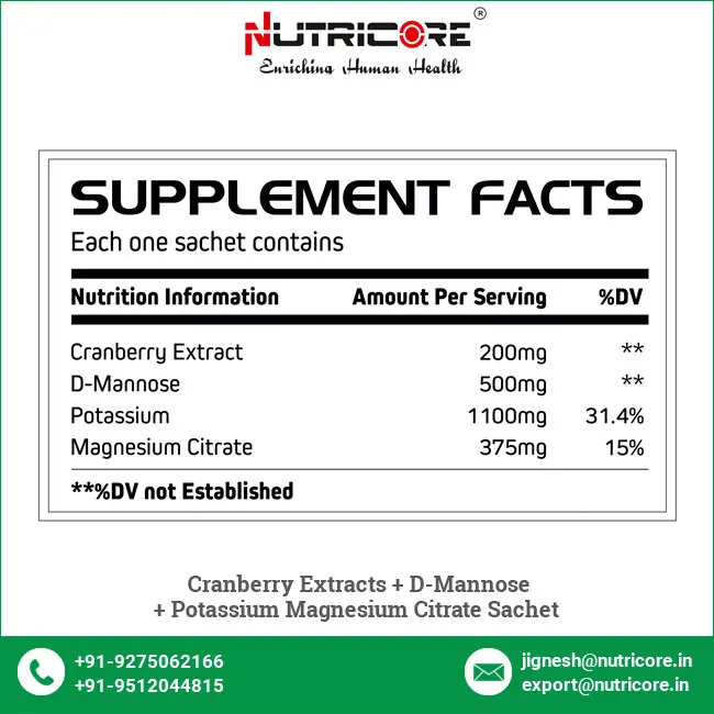  Клюквы выдержки + d-маннозы калия алюминиево-магниевого сплава цитрат пищевая добавка для томатного соуса