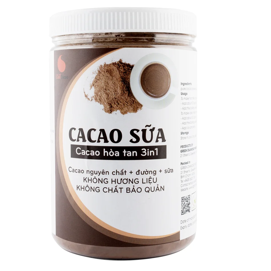 
 CACAO3IN1Jar 550 г лучший порошок какао 100% в упаковке из Вьетнама  