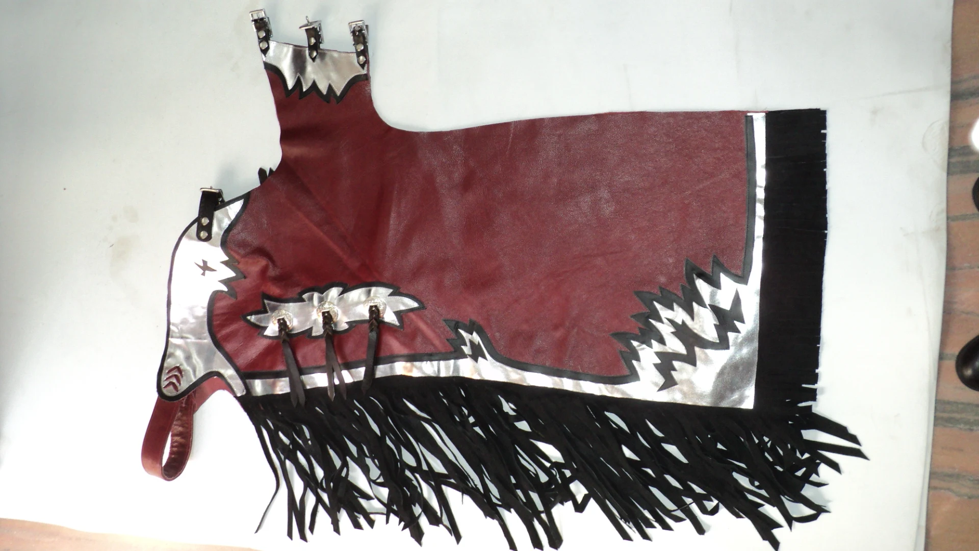 TOP SELLING WESTERN RIDING CHAPS WITH FRINGES /CUSTOM DESIGN LEATHER OR FABRIC RIDING CHAPS WITH FRINGES AND SILVER BUCKLES