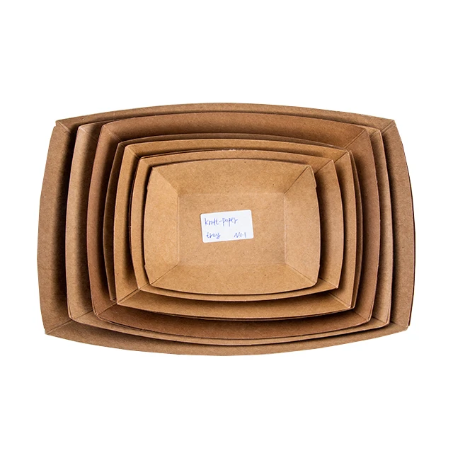3 Lb Disposable Paper Food Boats Heavy-Duty Grease-Resistant Kraft Paper Food Serving Tray Ideal for Festival, Carnival