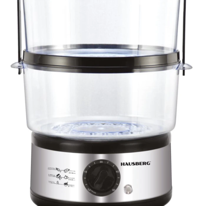 Hausberg-  Newest Mini Electric Cooking Food Steamer with Two Removable Tiers Half Litre Capacity