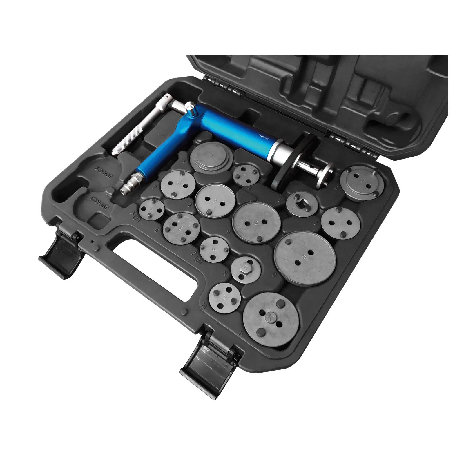 Air Powered Brake Caliper Piston Compressor Tool Set with 22 Adapters