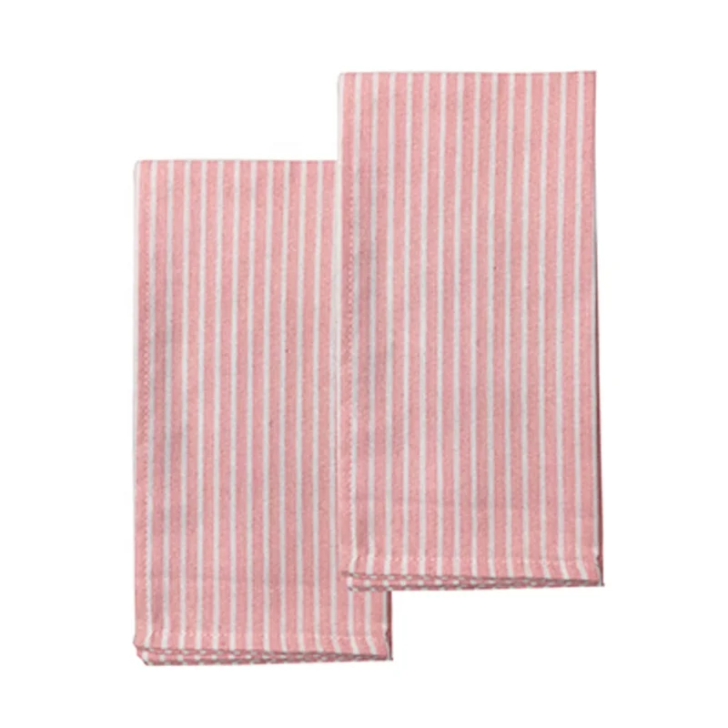 China Supplier Modern Design 100% Soft Cotton Pink Striped Woven Napkin