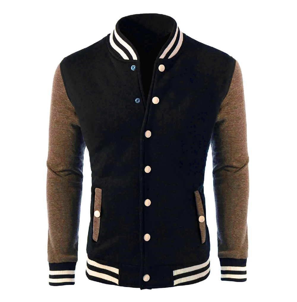 Высококачественные черные шерстяные куртки-бомберы с логотипом на заказ, кожаные бейсбольные куртки 2021