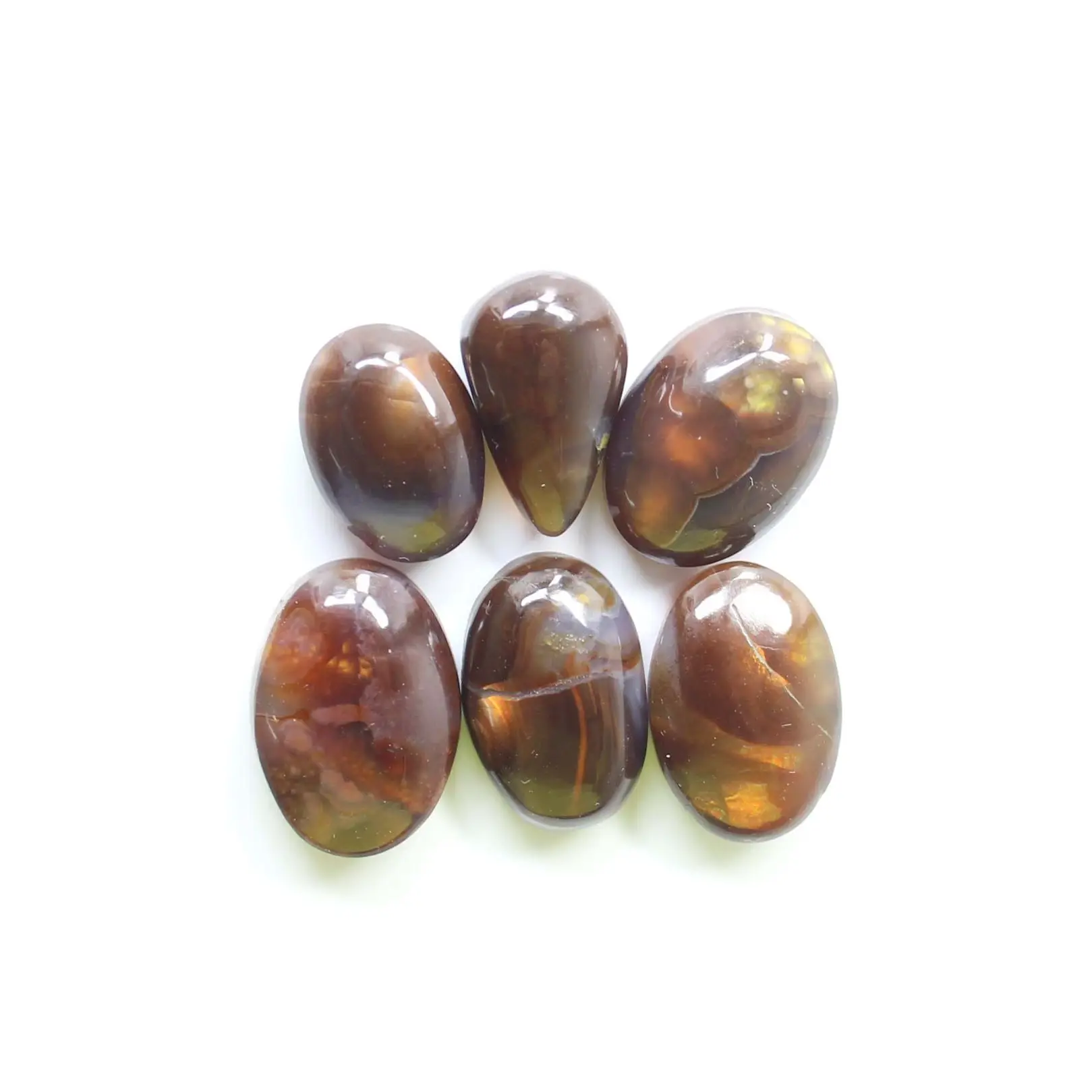 Natural Mexican Fire Agate Smooth Cabochon Gemstone Fire Agate Size 13x10 MM To 17x12 MM Wholesaler Price