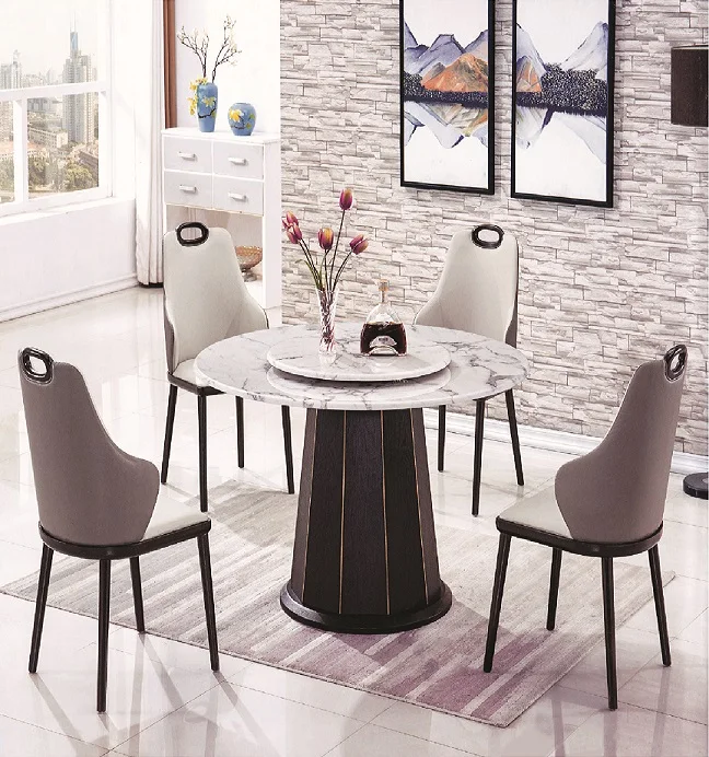 Современный круглый обеденный стол, камень, мебель для столовой, мраморный дизайн
