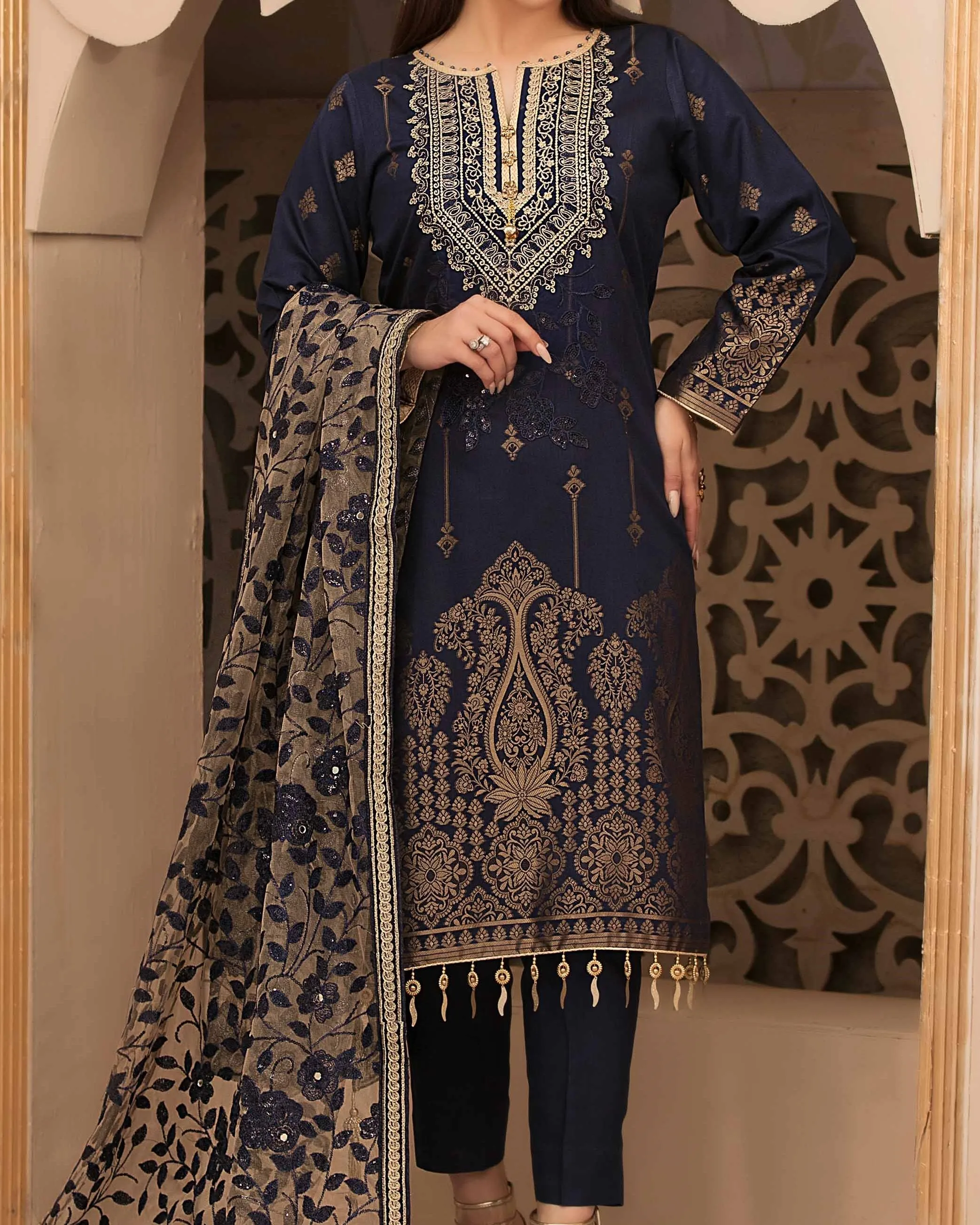  Пакистанский готовый костюм шальвар камиз-шафоон из 3 предметов одежда для вечеринки