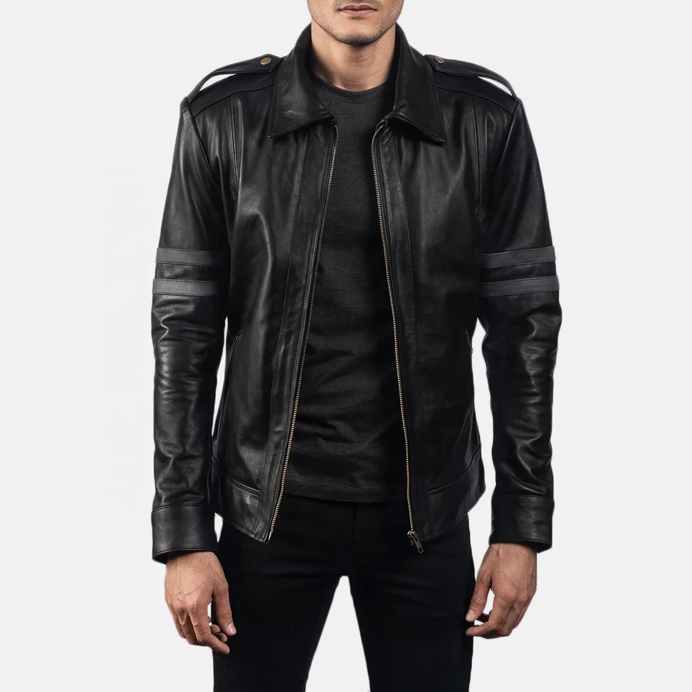 
Armstrong Black Leather Biker Jacket 