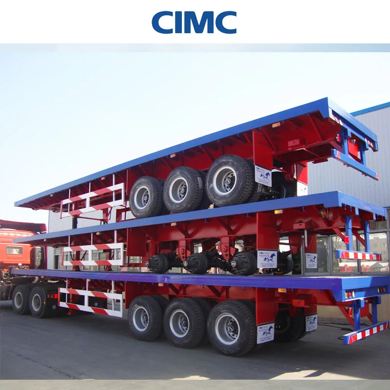  Прицеп платформа CIMC 20/40/48/60Ft выдвижной полуприцеп с платформой 3 оси 100