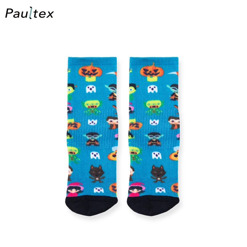 OEM Halloween Pumpkin Colorful Fun Happy Socks for Kids