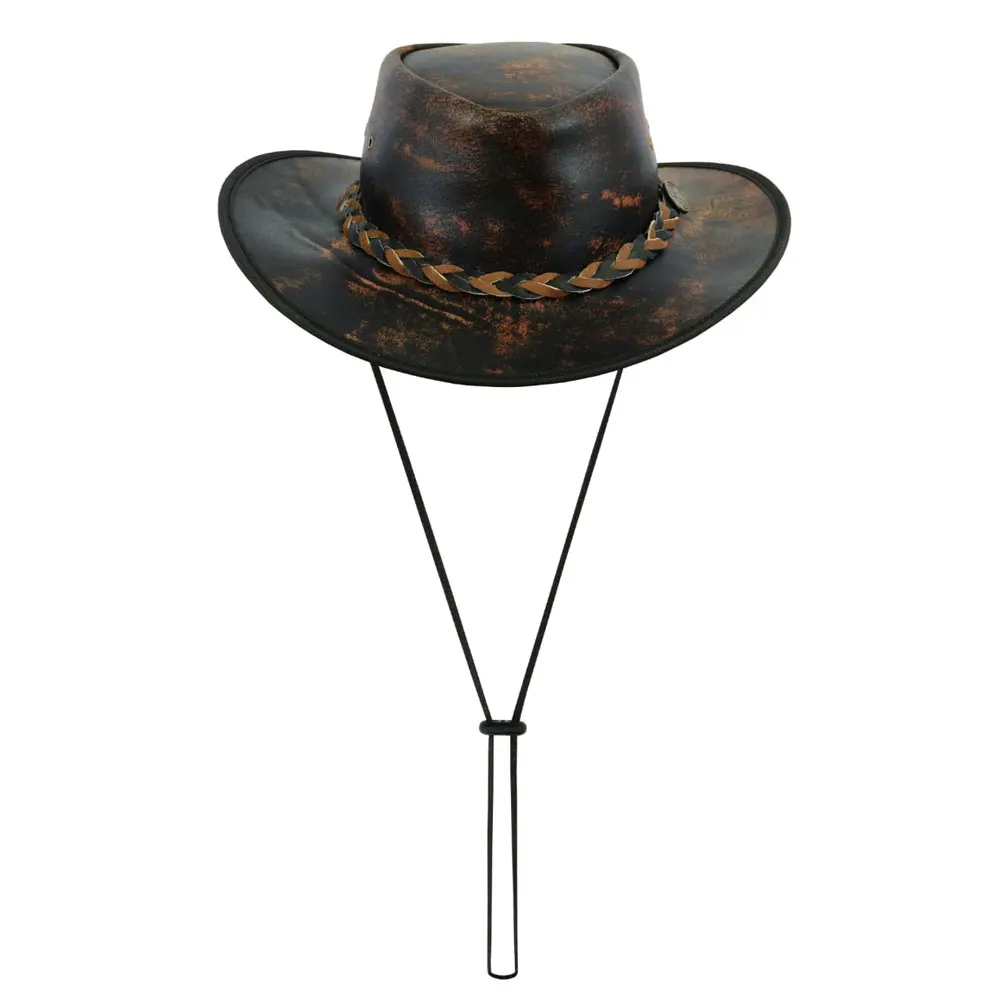 2022 Top Selling Nice Quality black color Riding Hat, Cowboy Hat Western style leather bush fitted custom Trucker Hat