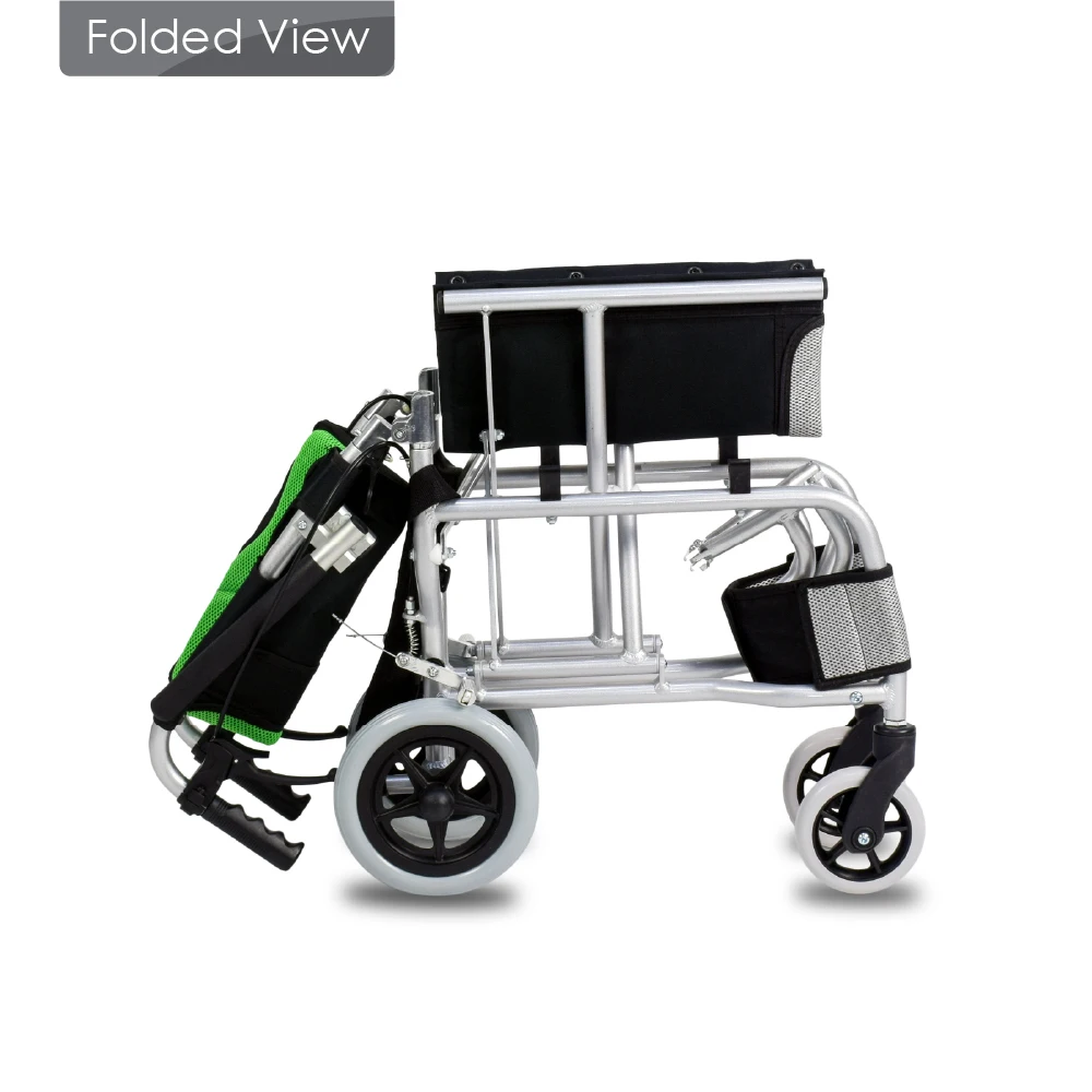 BION Traveller Compact Manual Wheelchair Lightweight Travelling Folding from Singapore for Elderly Aluminium Flip-up 7.3KGS SG