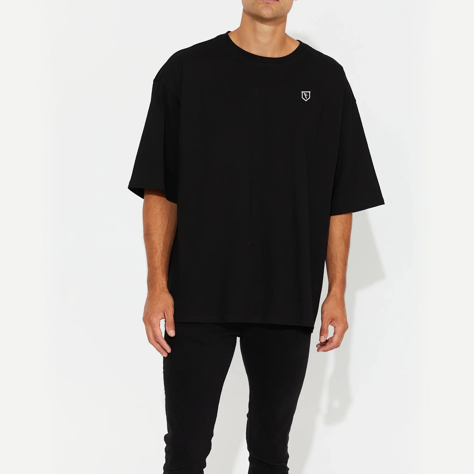 fifo sports Oversized Heavy Cotton Black Color Hip Hop Custom Embroidery Letter T Shirts