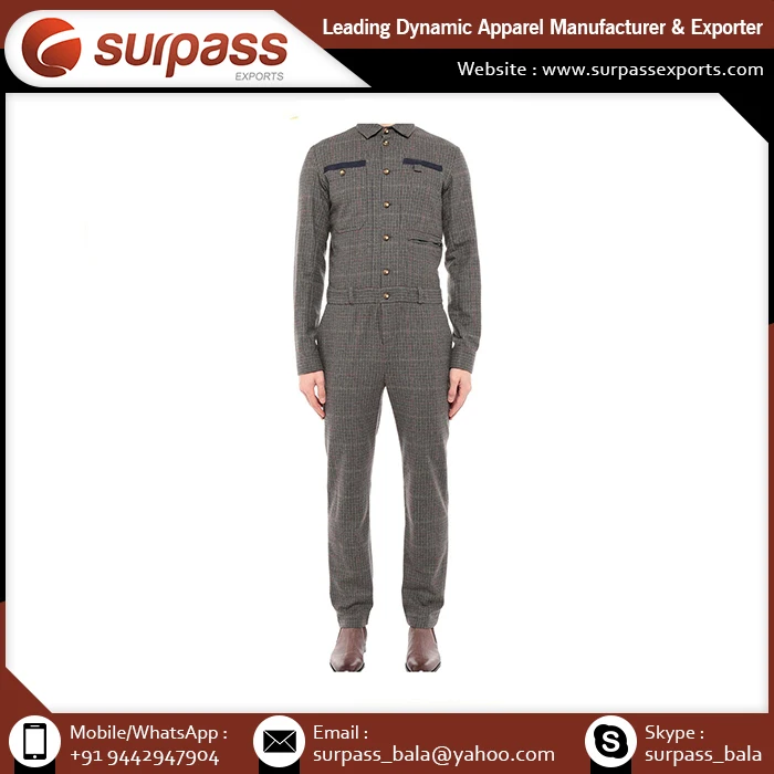 Wholesale OEM Supply Mens Cotton Jumpsuit