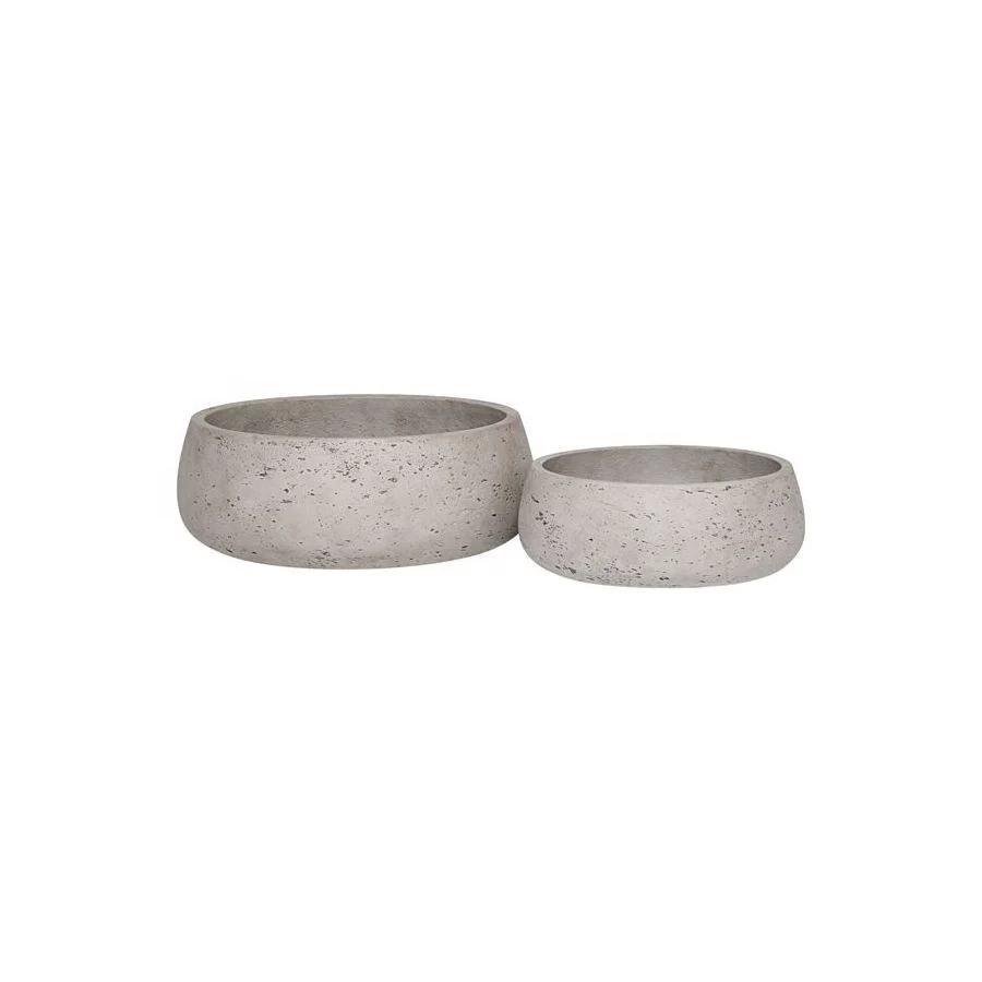 Plain Gray Light Round Outdoor Planting Pots,Small Cement Bonsai Pots / Cement Plant Pot Indoor