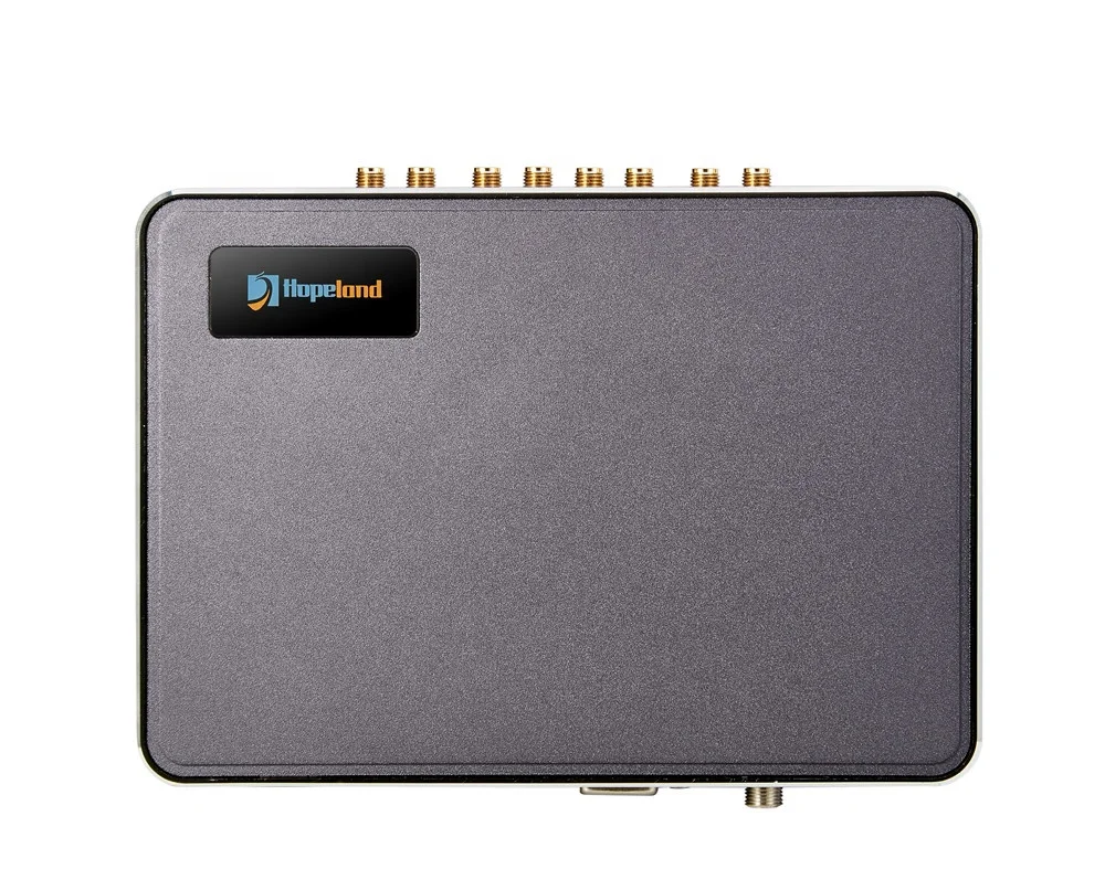 Hopeland 8 Port uhf rfid reader long range rfid reader Impinj R2000 for parking system car management RFID label tag reader