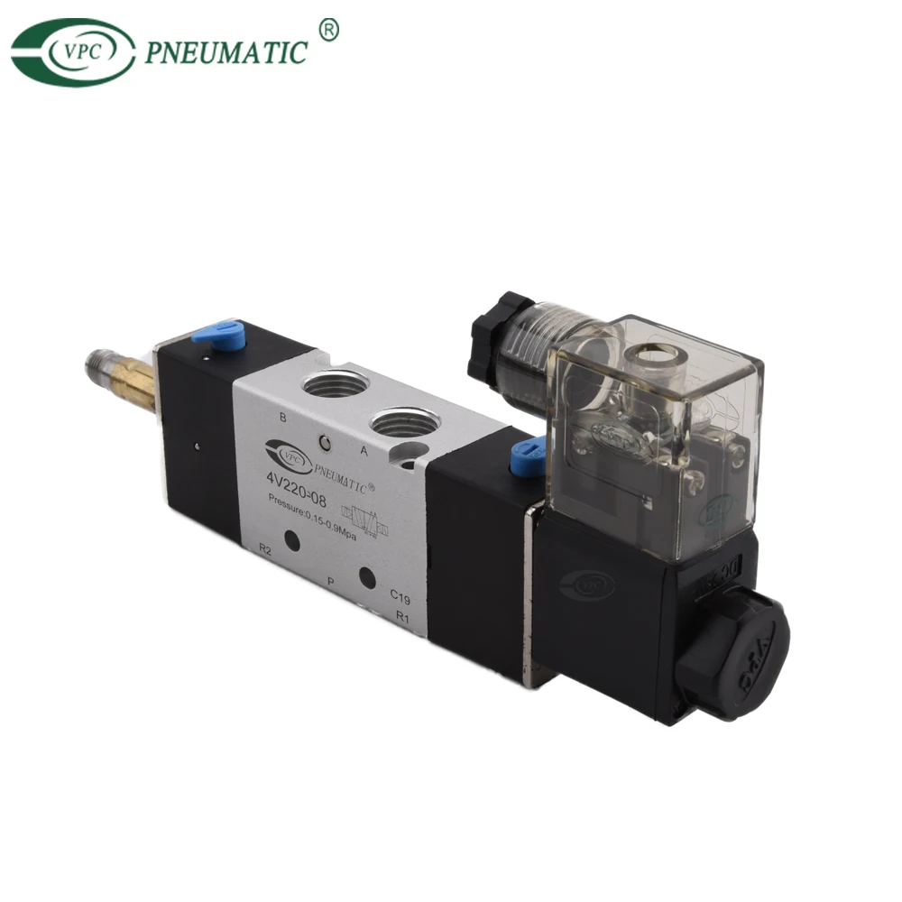 Airtac 4v220-08 double control Pneumatic air solenoid valve 24v 5/2 way solenoid valve