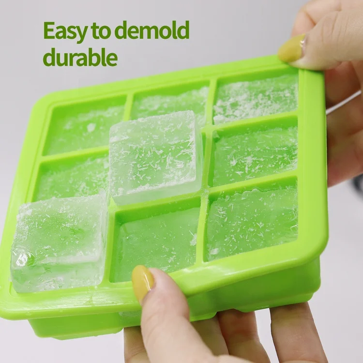 High Quality Custom Logo 9 Holes Silicone Ice Mold for Whiskey Cocktail