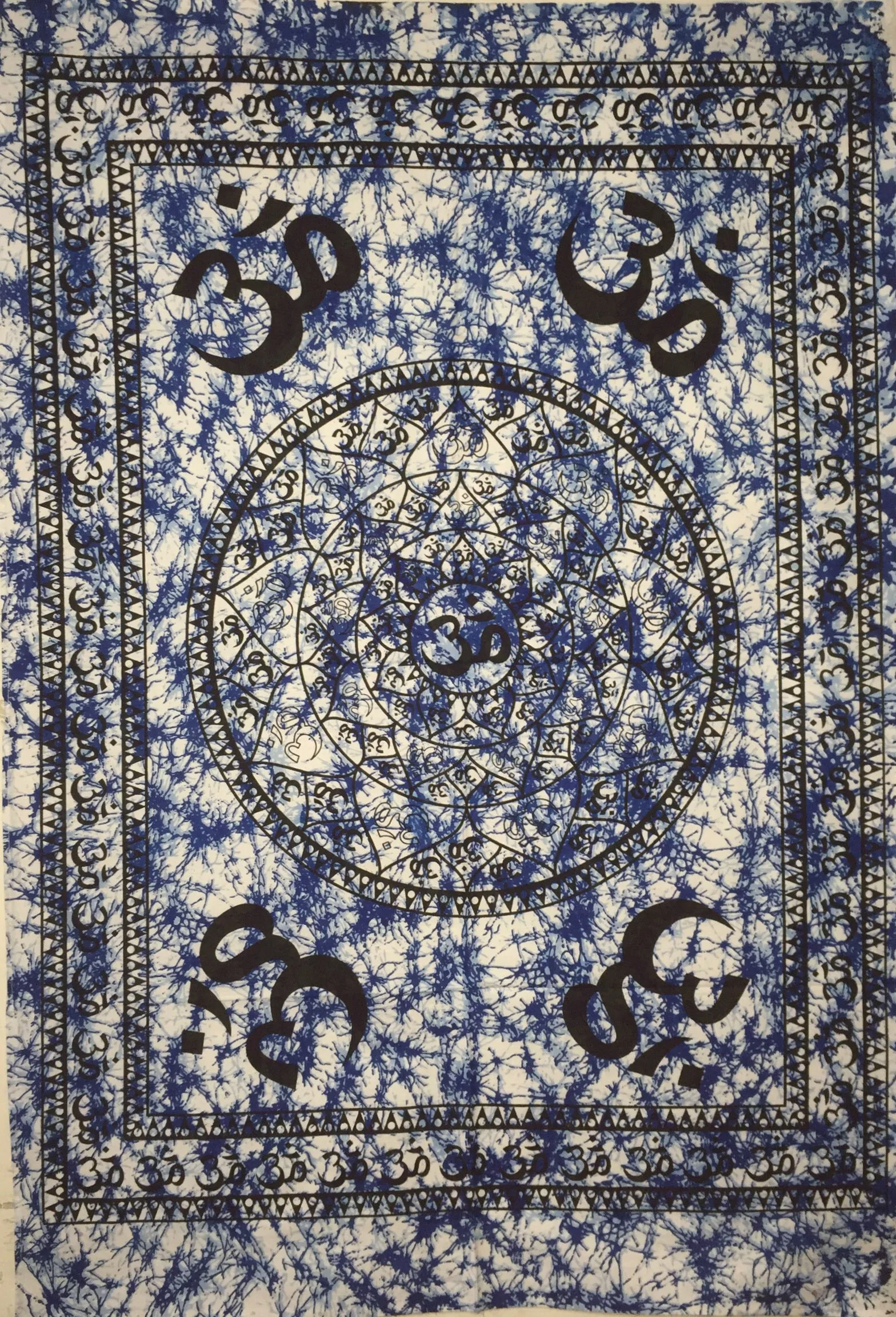 Small Poster Tapestry Throw Wonderful Handmade Wall Art Cotton Om Chakra Wall Hanging Beautiful Indian Design Home Decor