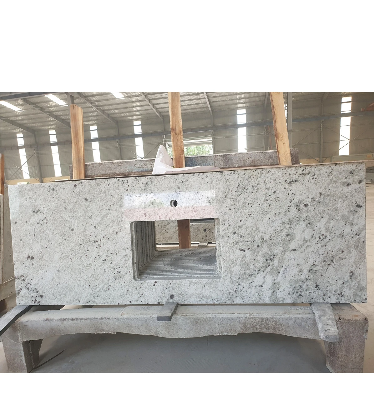 Vietnam Factory Precut White Granite Stone Kitchen Island Tops Countertops