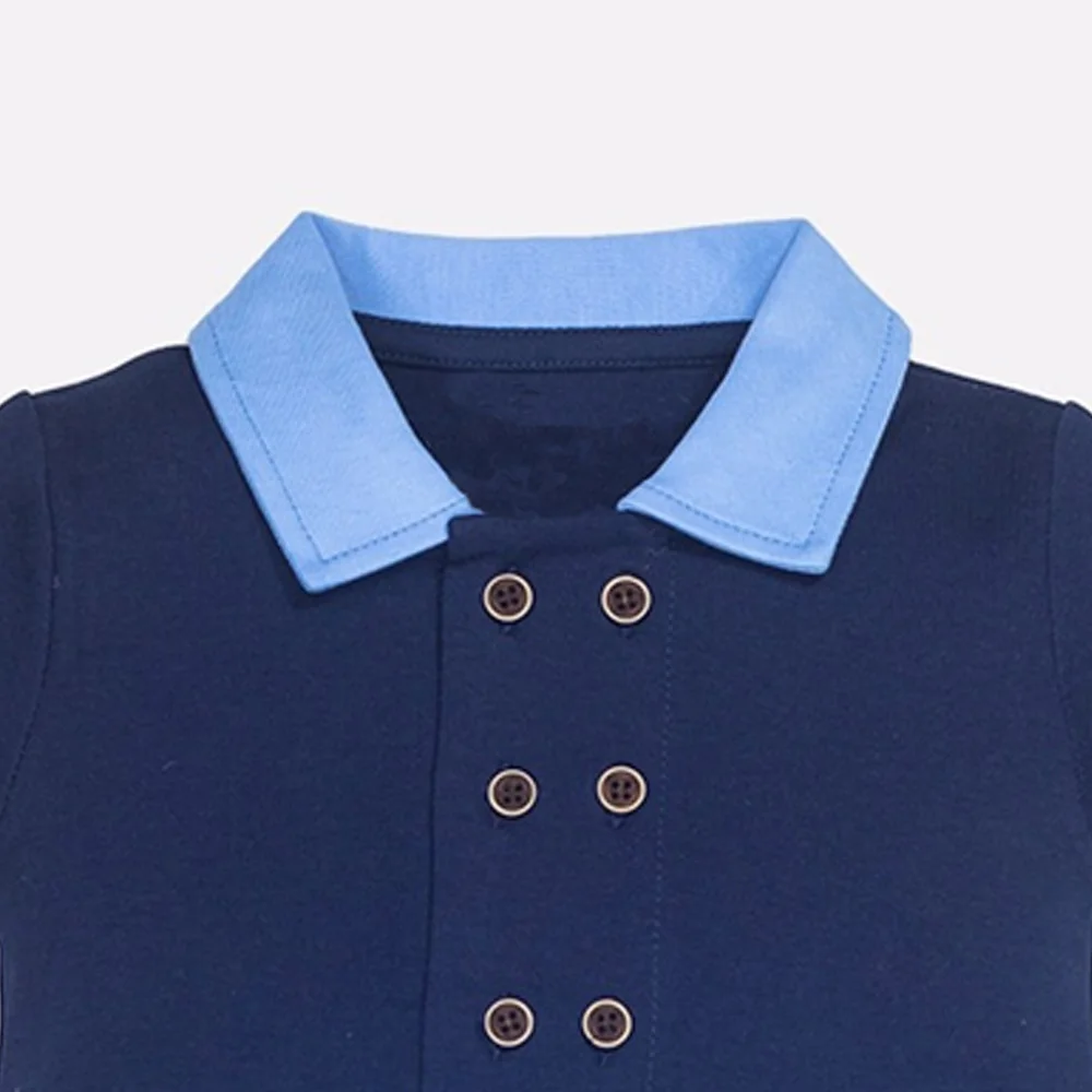 2025 Customized Design Baby Romper / Newborn Short Sleeve Baby Cotton Baby Pajamas Clothes / Boys Blue Pure Cotton Rompers