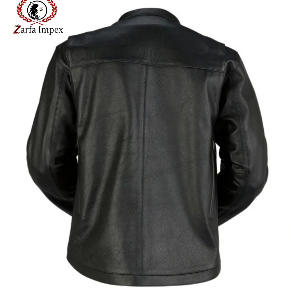 Leather Jacket Men Winter 2021 Stand Collar Casual Long Sleeves Motorbike jacket For Men